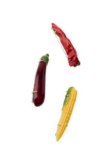 Zara THREE-PACK OF VEGETABLE BROOCHES - Multicolored