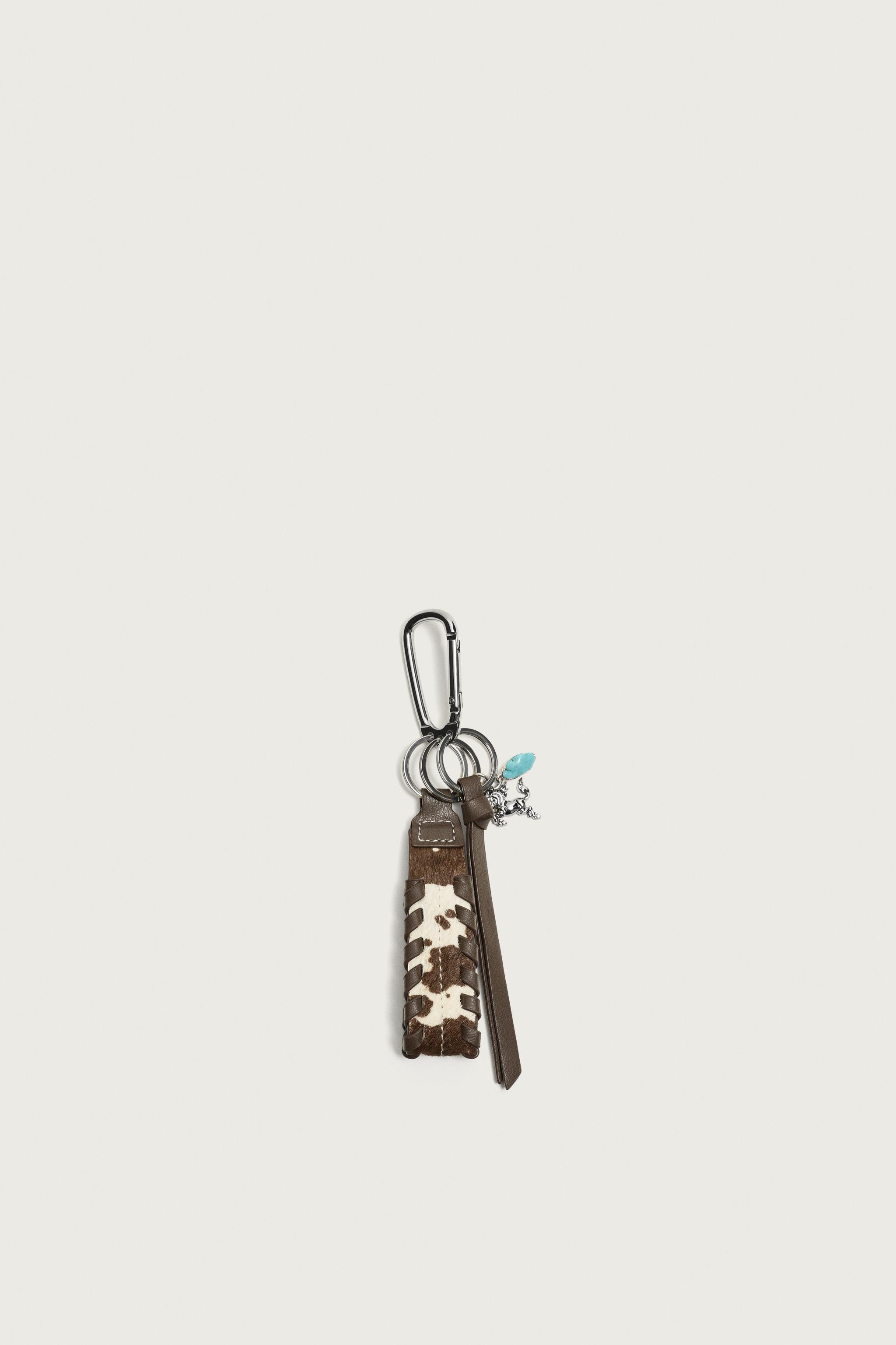 LEATHER KEYCHAIN - Brown | ZARA Canada