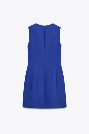 KURZES KLEID MIT WEITEM SCHNITT ZW COLLECTION - Leuchtendes Blau von Zara