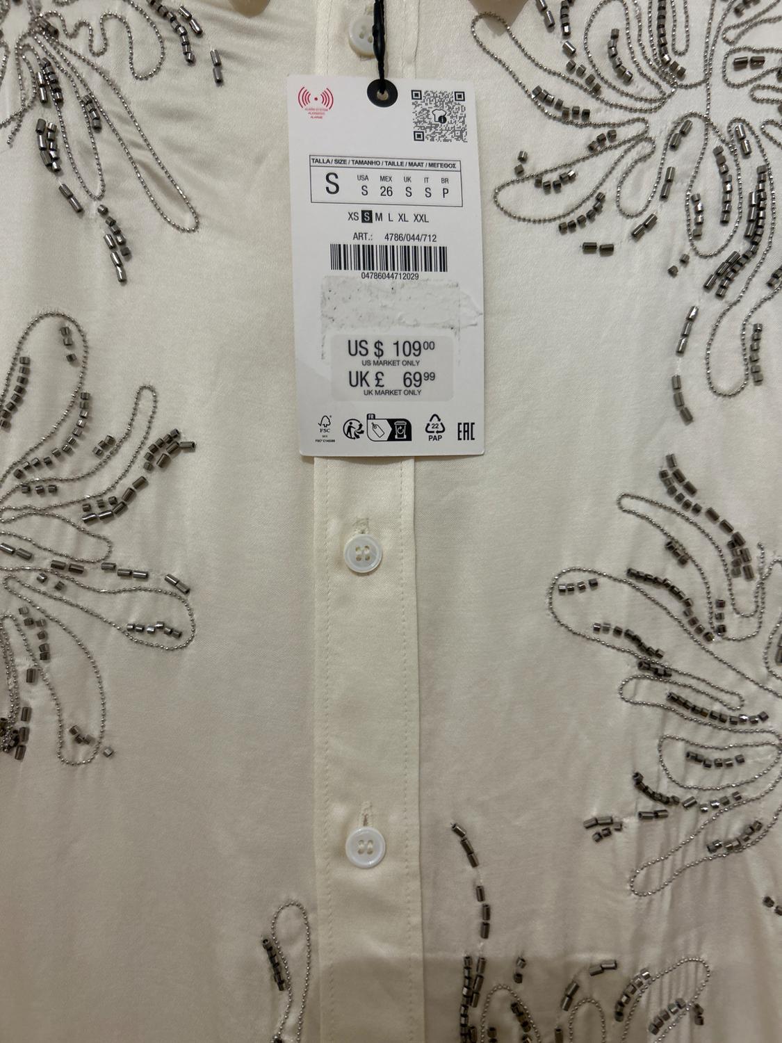 ZW COLLECTION BEADED EMBROIDERY SHIRT - Image 3