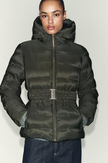 WATER-REPELLENT WINDPROOF FITTED SHORT ANORAK - Khaki by Zara