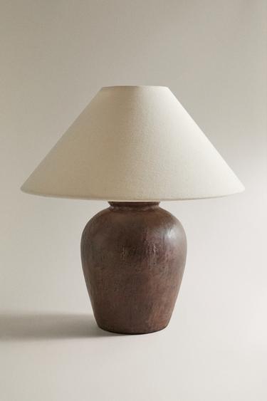LAMPE DE TABLE PETITE BASE CÉRAMIQUE - Marron de Zara