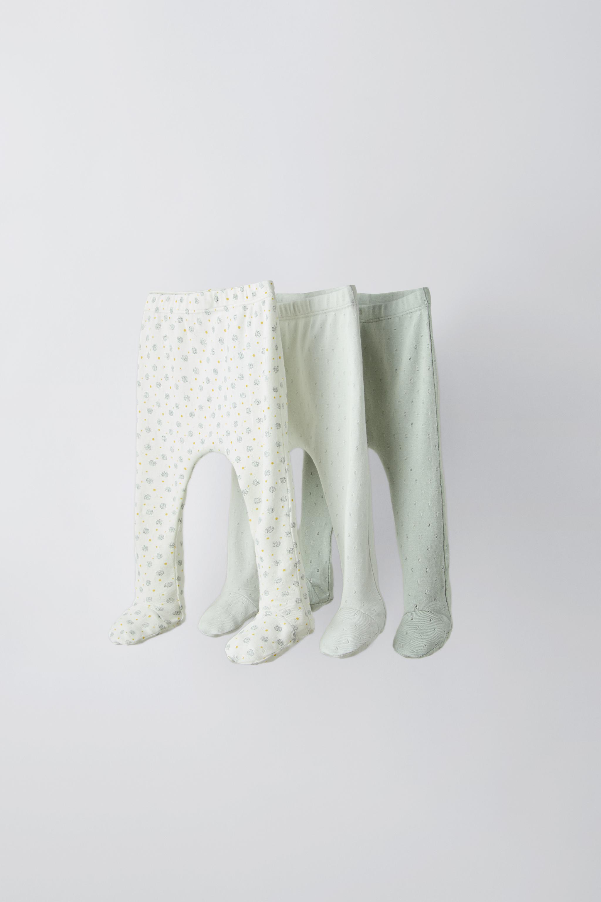 THREE PACK OF PRINTED FOOTED LEGGINGS Green ZARA Canada