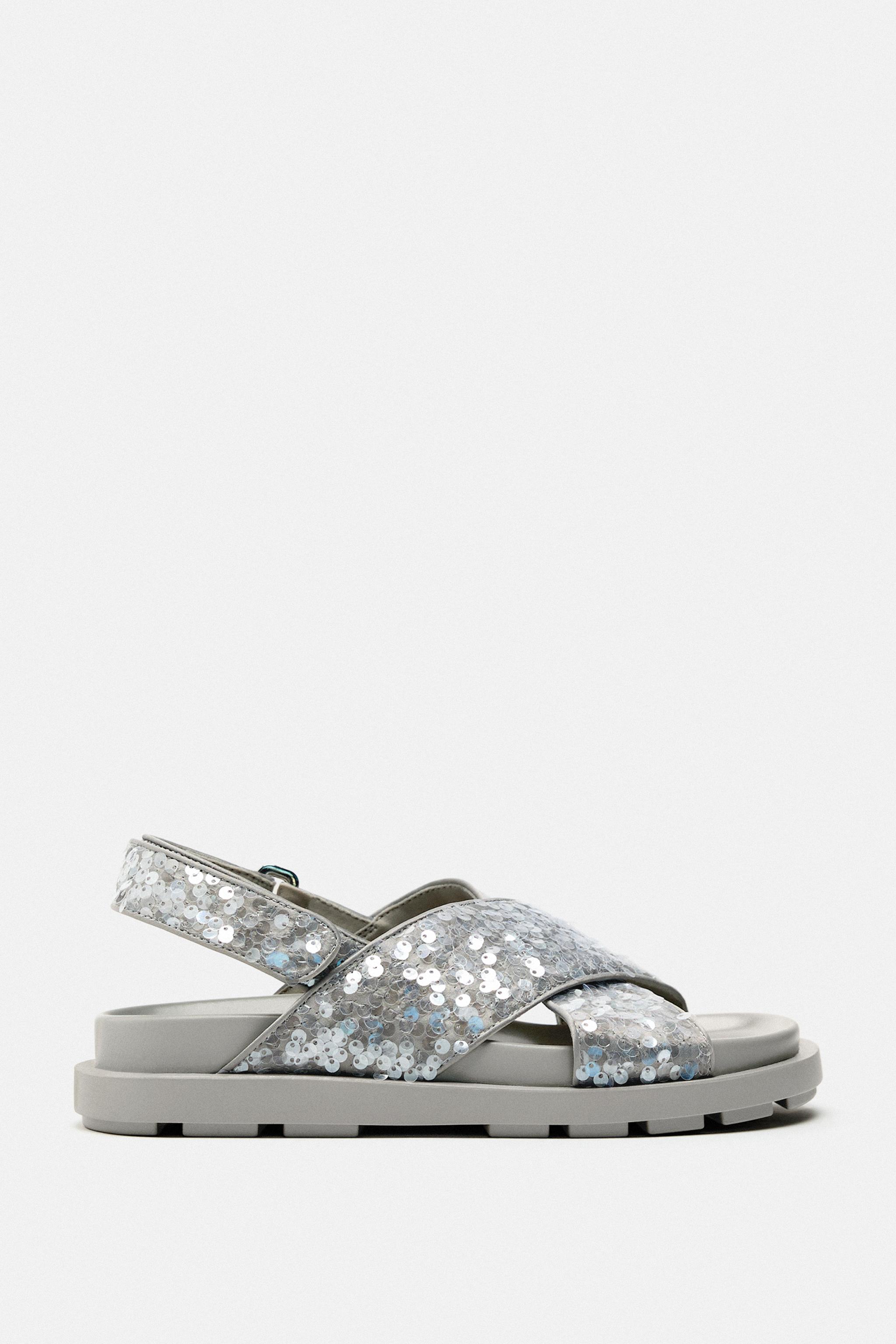 Zara hot sale beaded sandals