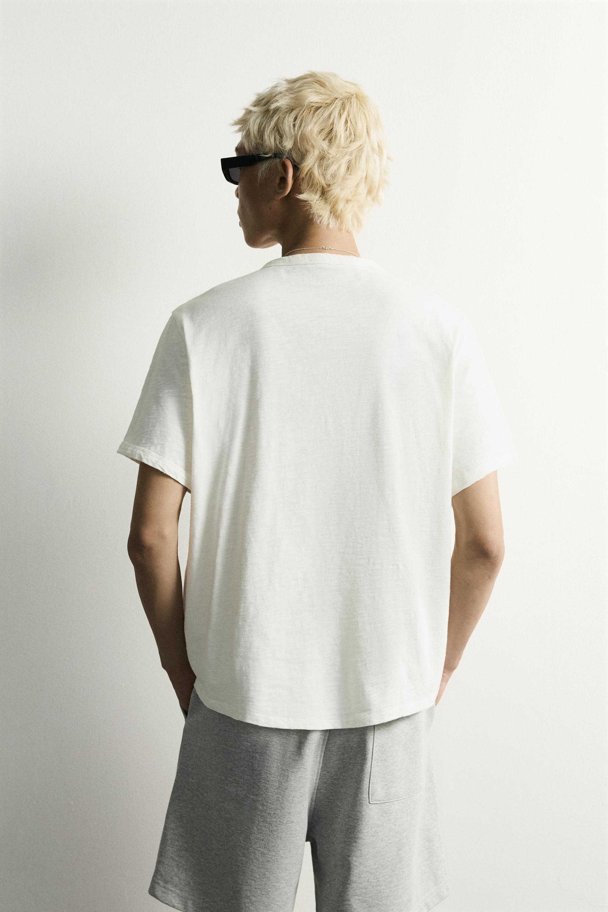 WASHED HENLEY T-SHIRT