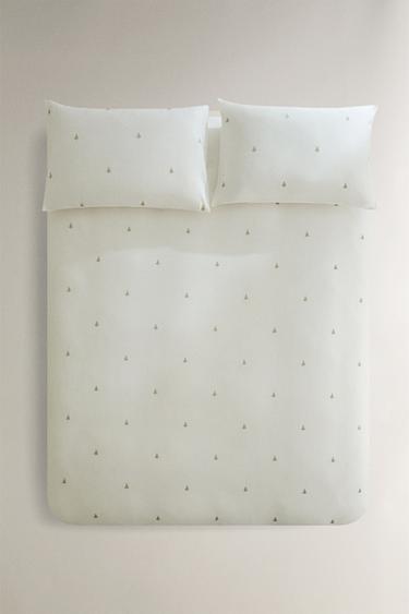 HOUSSE DE COUETTE SATIN BRODÉE NOËL - Blanc cassé de Zara - Image 0