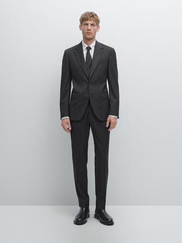 Veste de costume à rayures tennis - Gris de Zara - Image 0