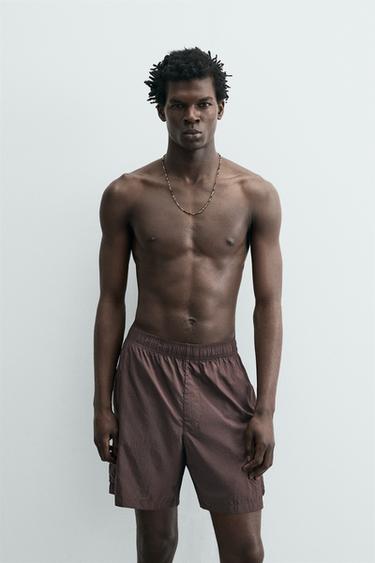MAILLOT DE BAIN LONG CARGO - Marron foncé de Zara - Image 1