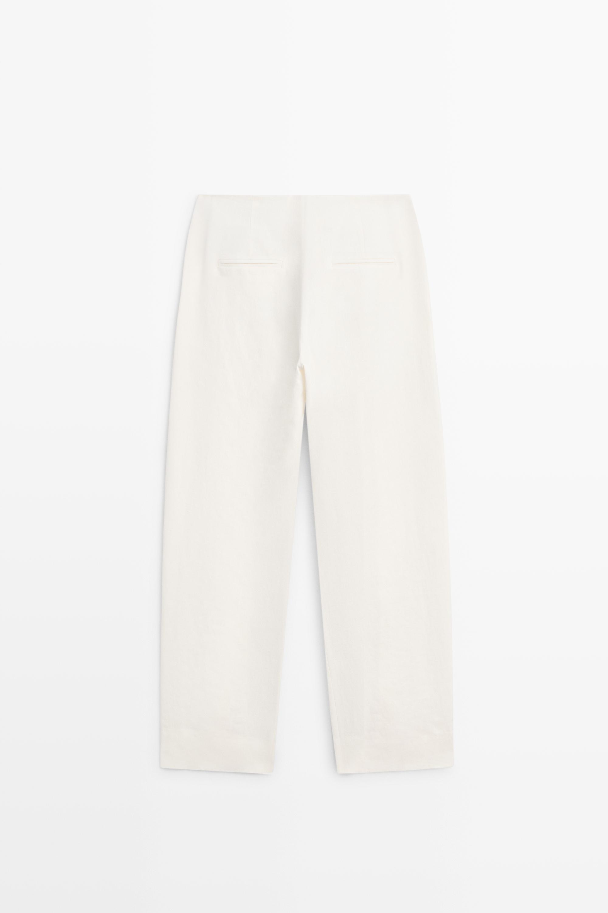 Pantalon à pinces en lin
