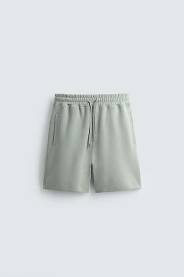 QUẦN SHORT JOGGER RELAXED FIT INTERLOCK - xanh lá nhạt từ Zara