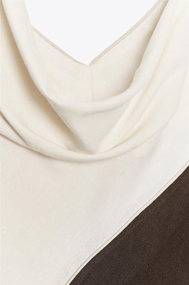 ROBE MIDI BIMATIÈRE - Écru / Marron de Zara - Image 9