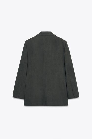 OVERSIZED WOOL BLAZER ZW COLLECTION - Green marl by Zara - Image 8