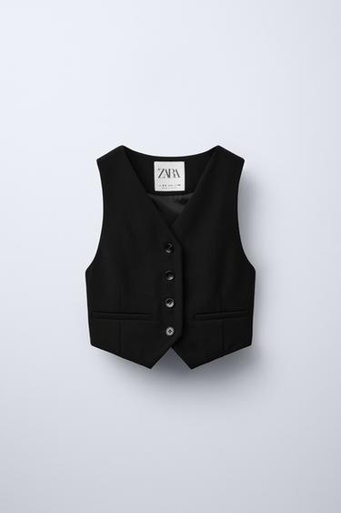 Zara PLAIN VEST - Black