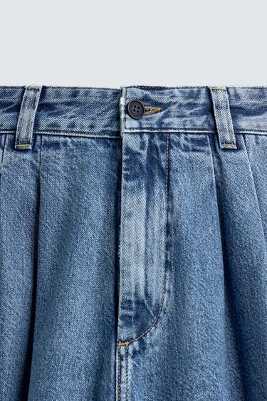 JEAN COUPE AMPLE À PLIS - Bleu clair de Zara - Image 9
