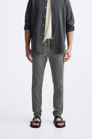 SKINNY FIT CHINO TROUSERS - Dark grey by Zara