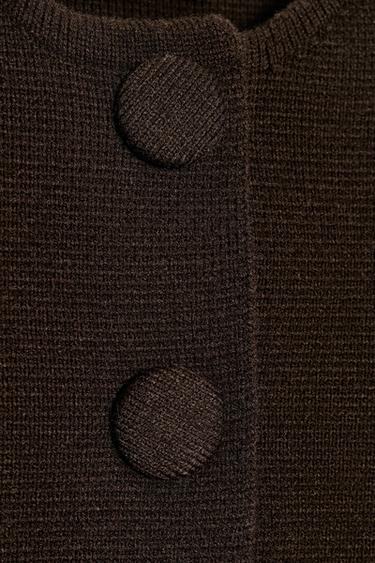 SHORT KNIT CARDIGAN - Dark brown by Zara - Image 5