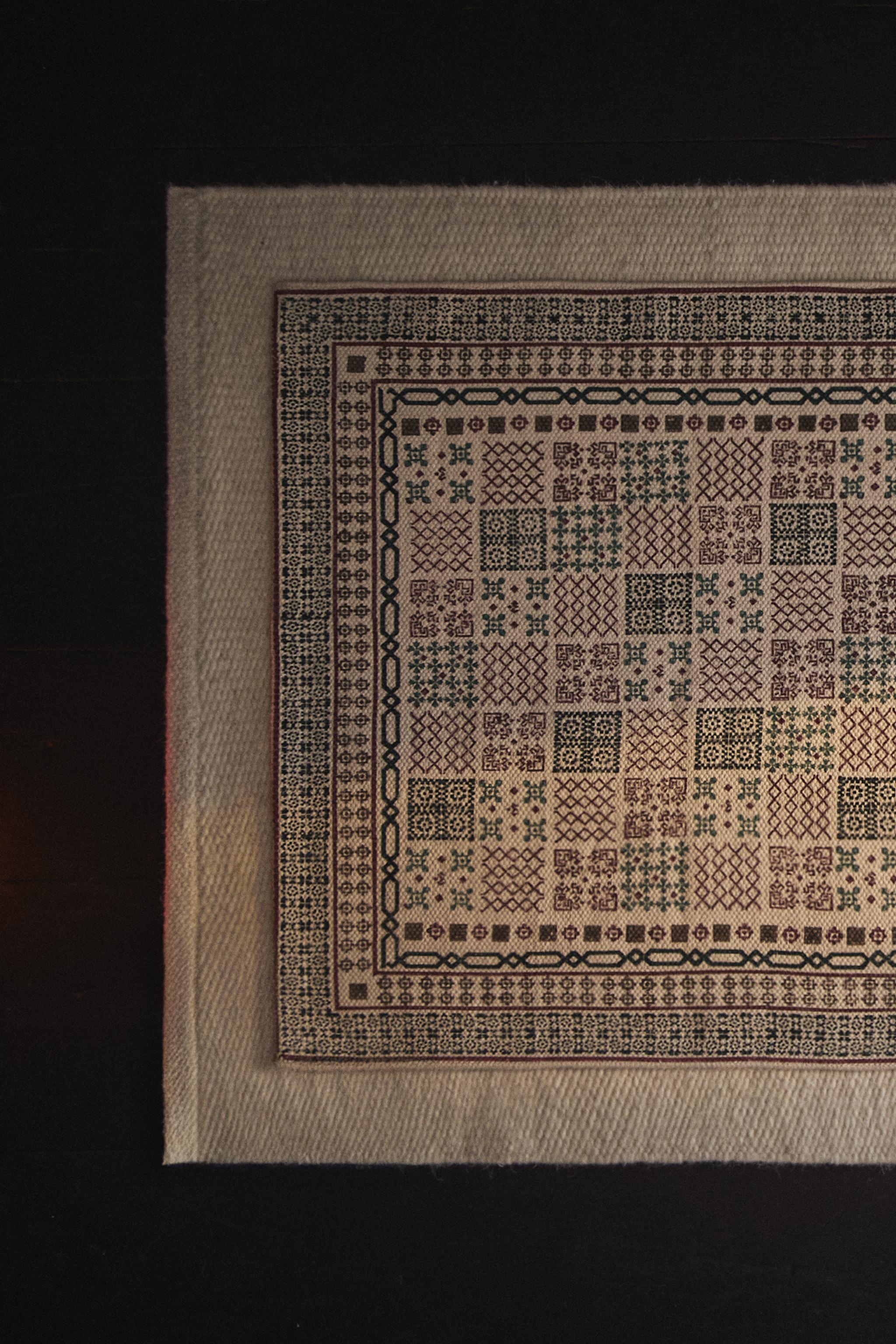 CHRISTMAS BLOCK PRINT COTTON AREA RUG