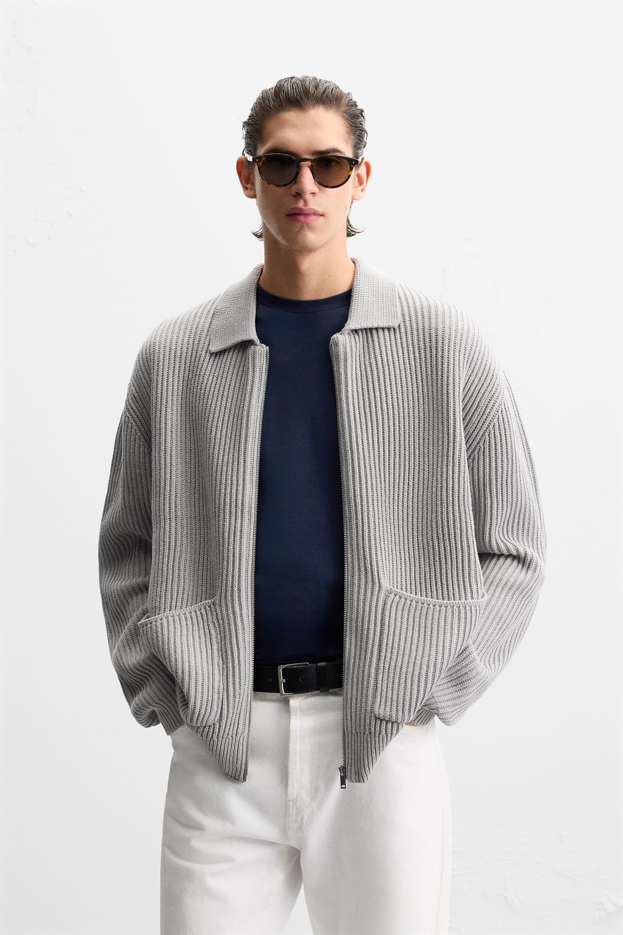 パールニットジップカーディガン - ブラック | ZARA Japan / 日本 パールニットジップカーディガン - ブラック | ZARA Japan / 日本