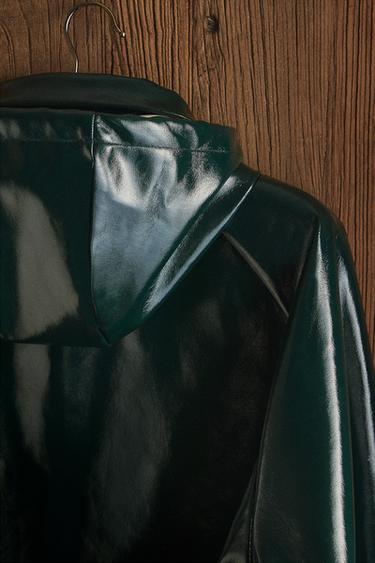 IMPERMÉABLE COURT EFFET VERNI HYDROFUGE - Vert de Zara - Image 5