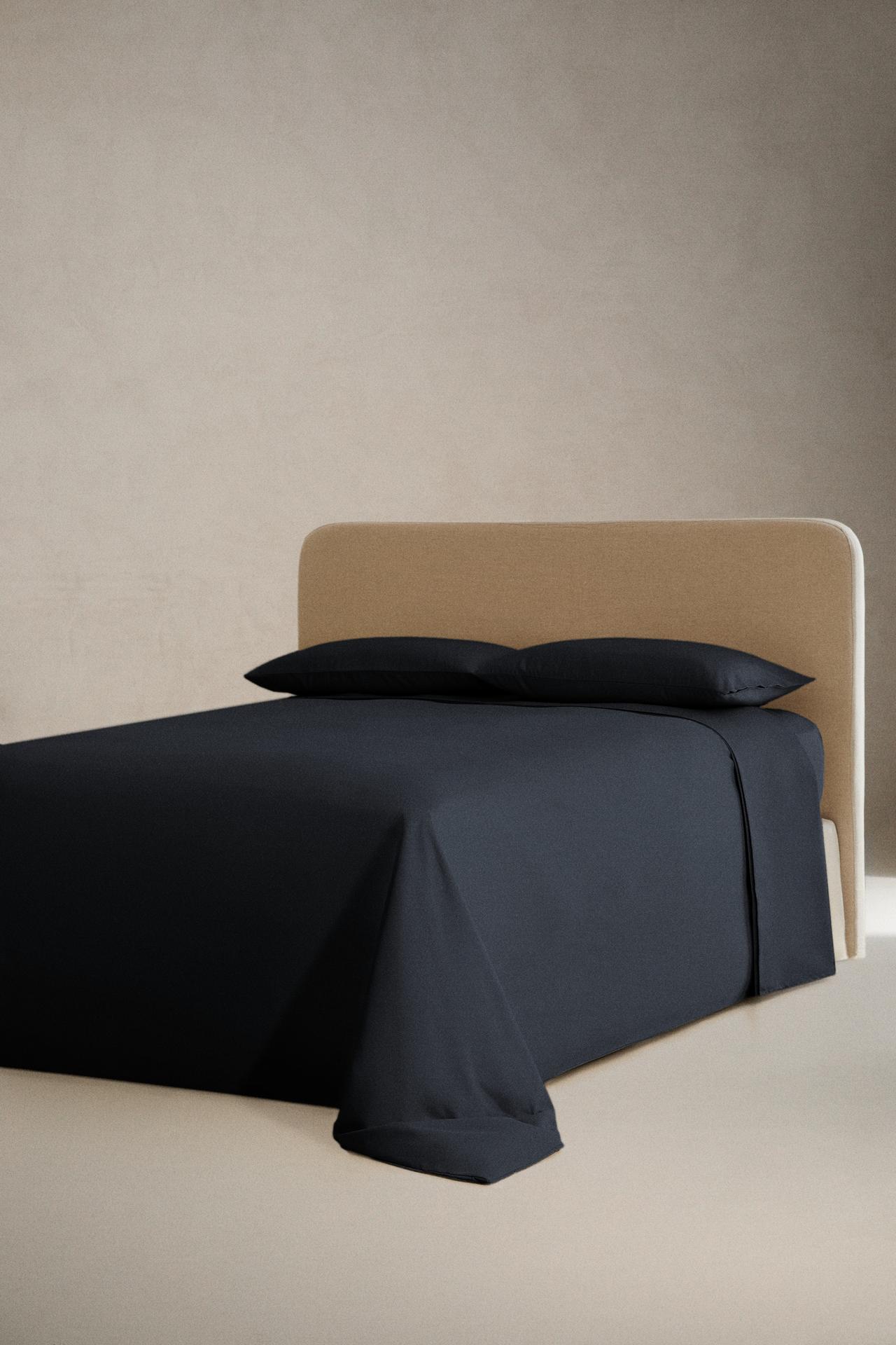 SATEEN FLAT SHEET (1000 THREAD COUNT) — Dark navy