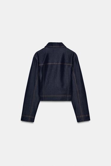 VESTE AVEC SURPIQÛRES À CONTRASTE - Indigo de Zara - Image 4