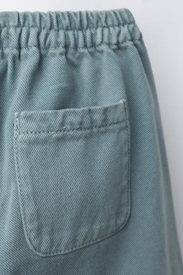 PANTALON CULOTTE EN SERGÉ - Bleu de Zara - Image 3