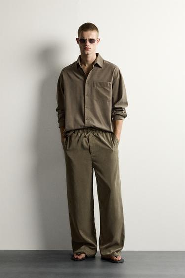 RELAXED FIT FLOWING SHIRT - Brown by Zara
