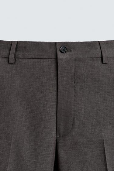 TEXTURED SUIT TROUSERS - Brown by Zara - Image 6