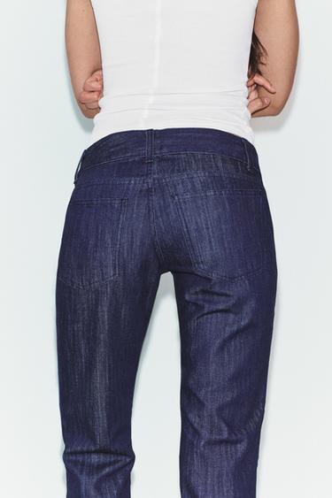 TRF LOW-RISE STRAIGHT JEANS - Ink blue by Zara - Image 4