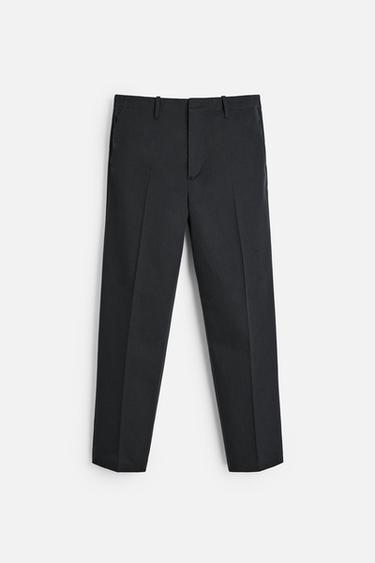 PANTALÓN ALGODÓN - LANA - Marengo vigoré de Zara