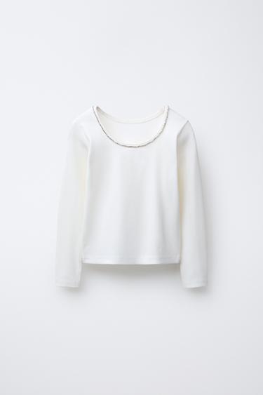JEWEL RIB T-SHIRT - White by Zara - Image 1