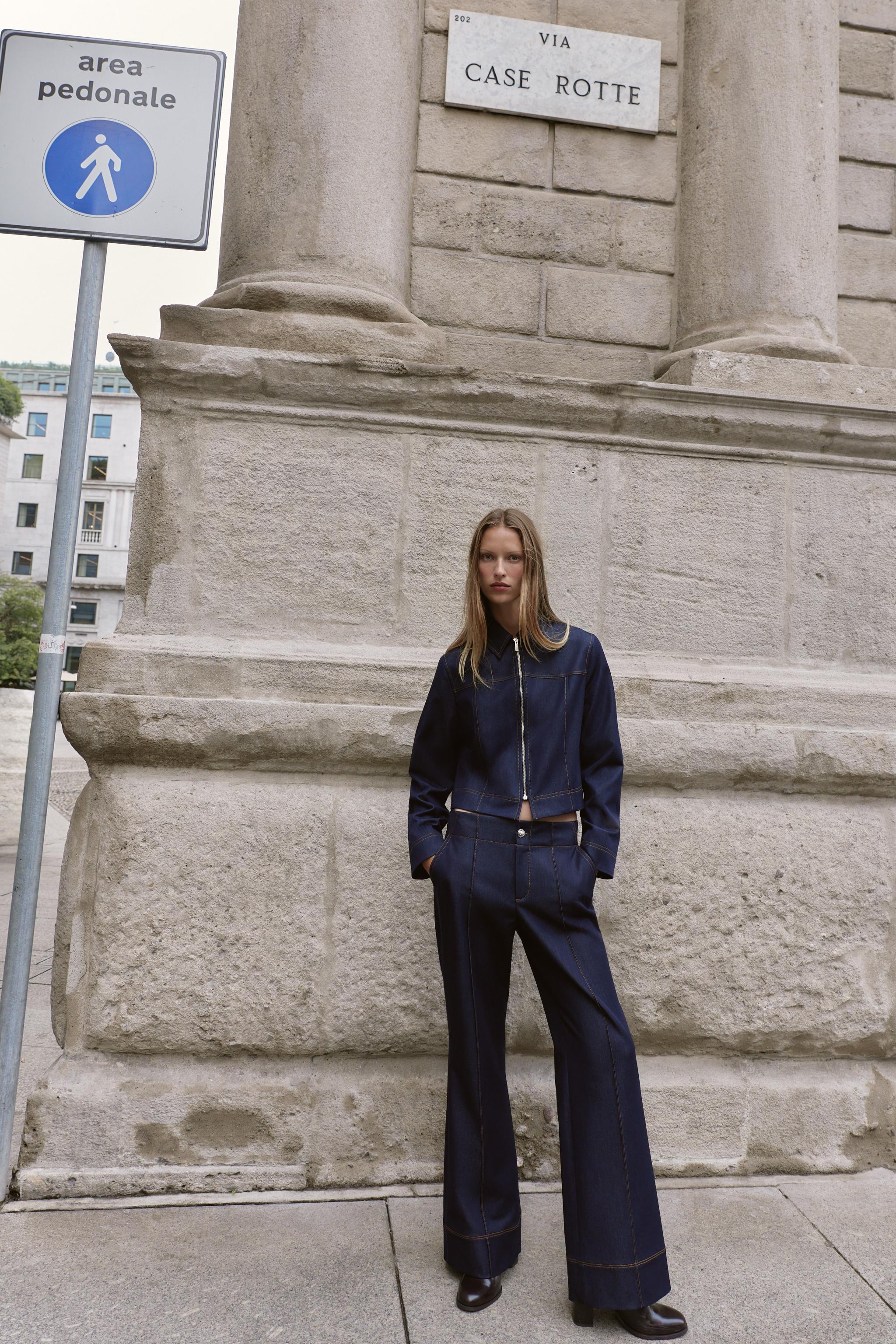CONTRAST TOPSTITCHED JACKET