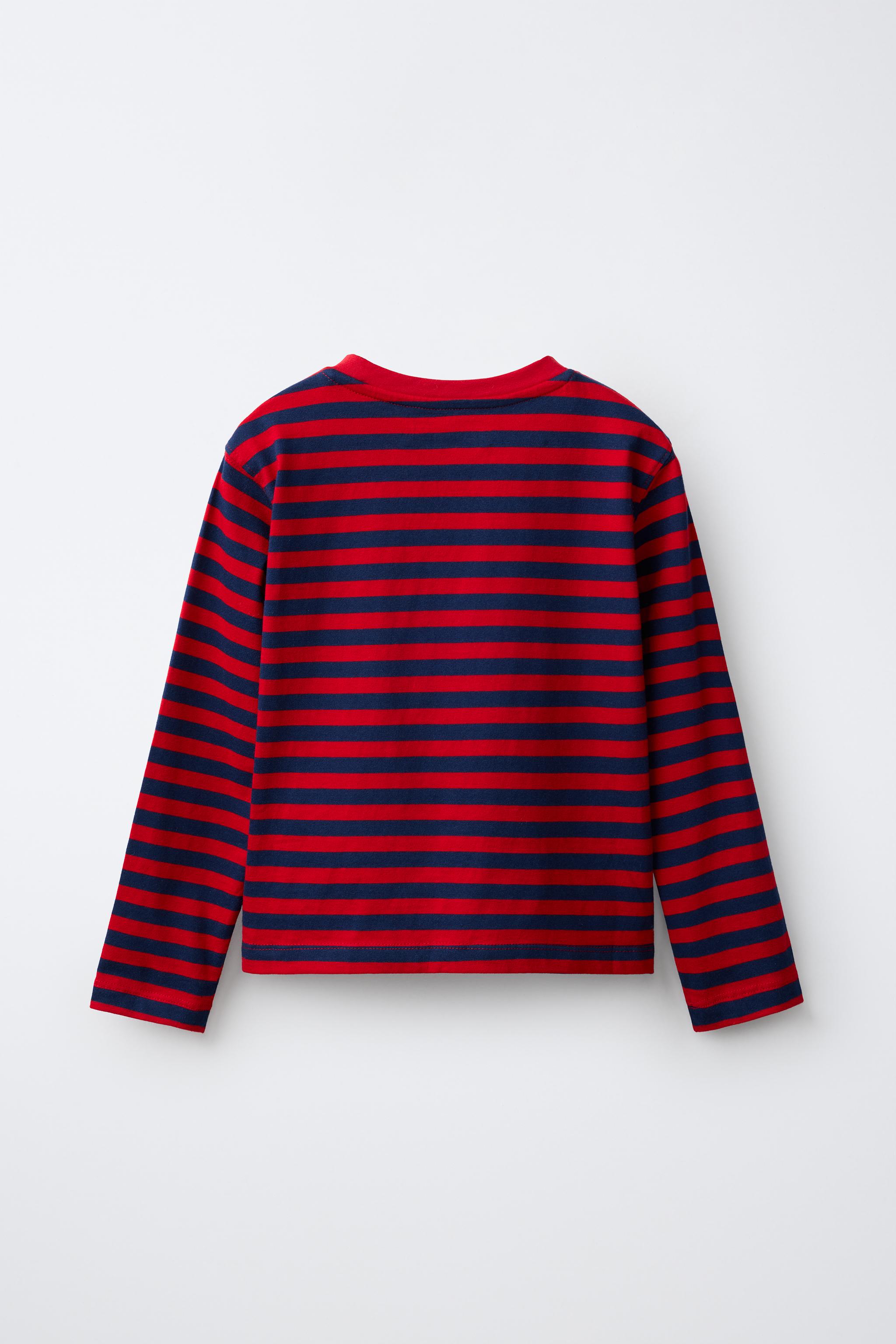 LONG SLEEVE STRIPED T-SHIRT — Striped