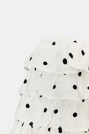 MINI RUFFLED POLKA DOT SHORTS - Ecru / Black by Zara - Image 7