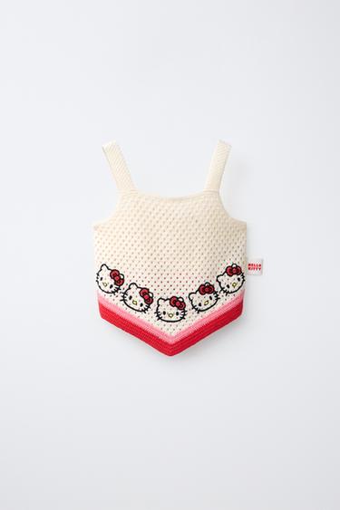 ÁO LEN MÓC HỌA TIẾT HELLO KITTY © SANRIO - Kem từ Zara - Hình ảnh 0