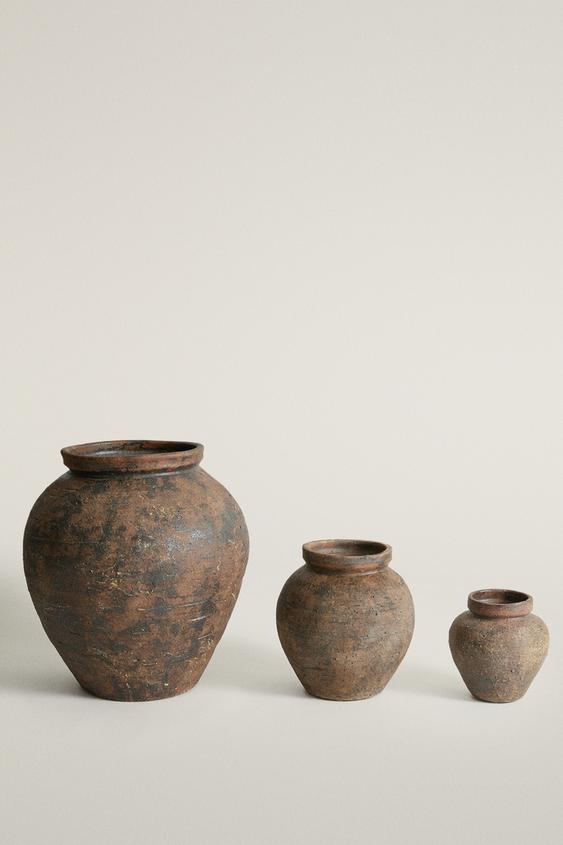 TEXTURED CERAMIC VASE – Sötétbarna a ZARA-tól – 0 kép