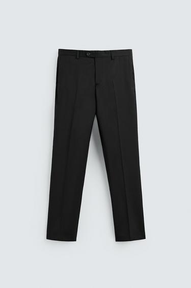 100% WOOL SUIT TROUSERS - Black by Zara