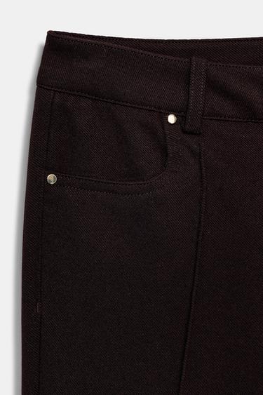 LOW-RISE FLARE TROUSERS - Brown by Zara - Image 7