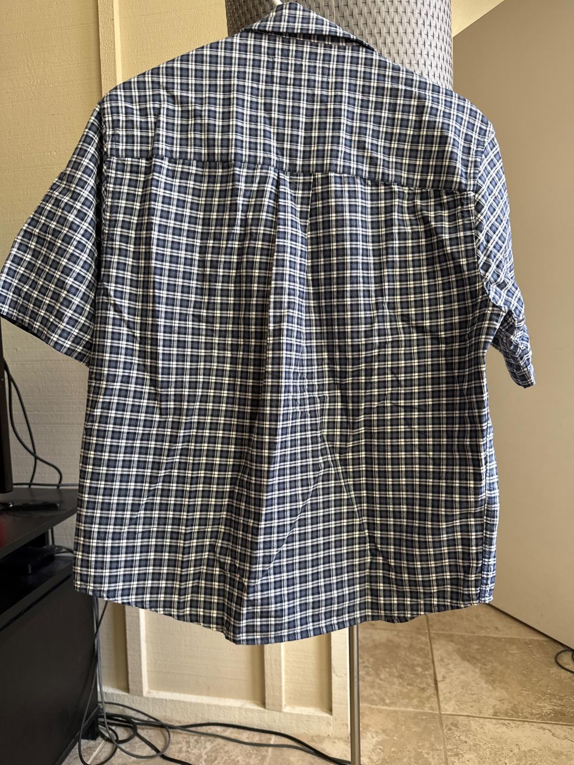 ZARA ORIGINS BLUE PLAID COTTON SHORT SLEEVE SHIRT - Image 2