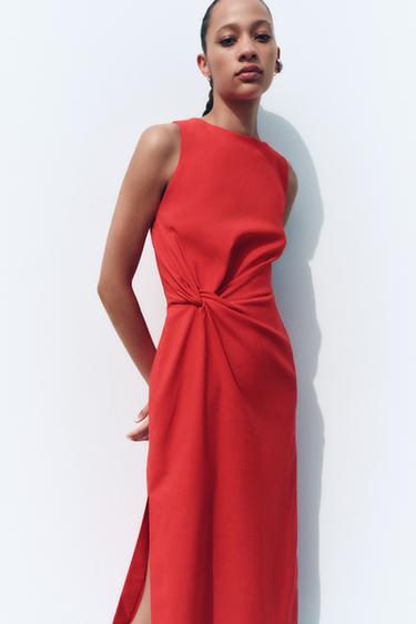 ПЛАТЬЕ МИДИ CUT OUT — ZW COLLECTION — КРАСНЫЙ от Zara — изображение 0