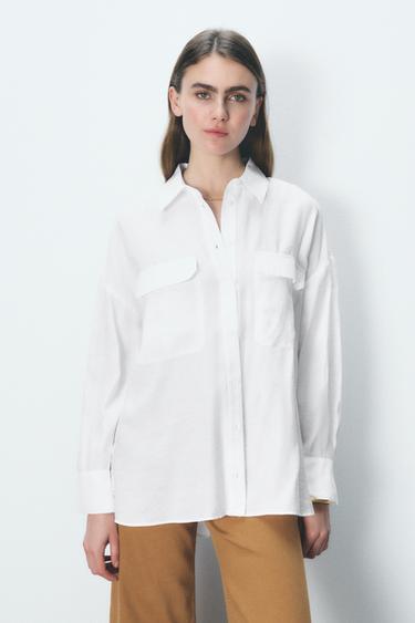 SHIRT WITH MODAL POCKETS - White by Zara