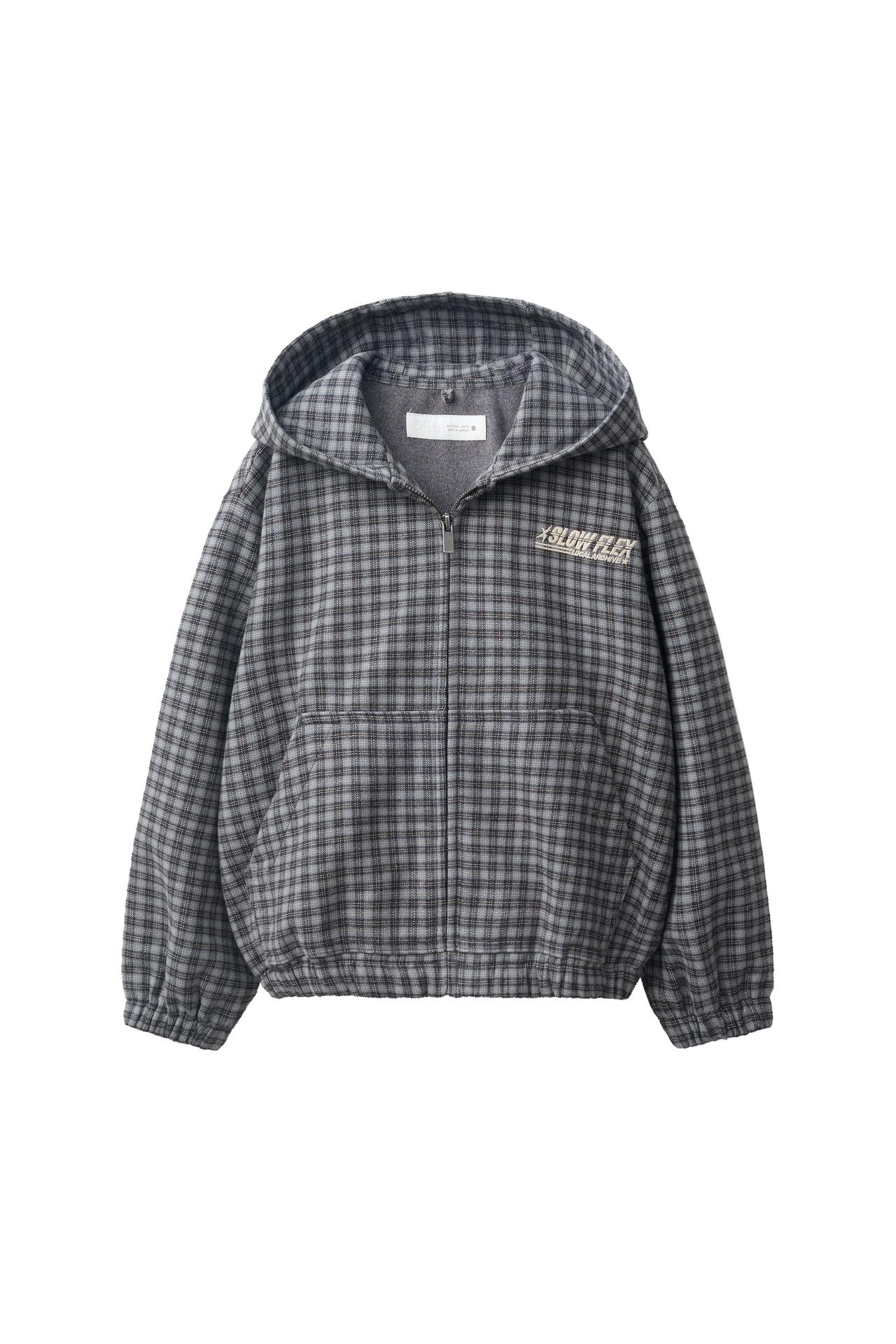 CHECKS HOODIE OVERSHIRT