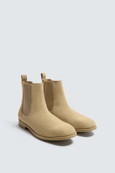 LEATHER CHELSEA BOOTS - Sand Brown by Zara