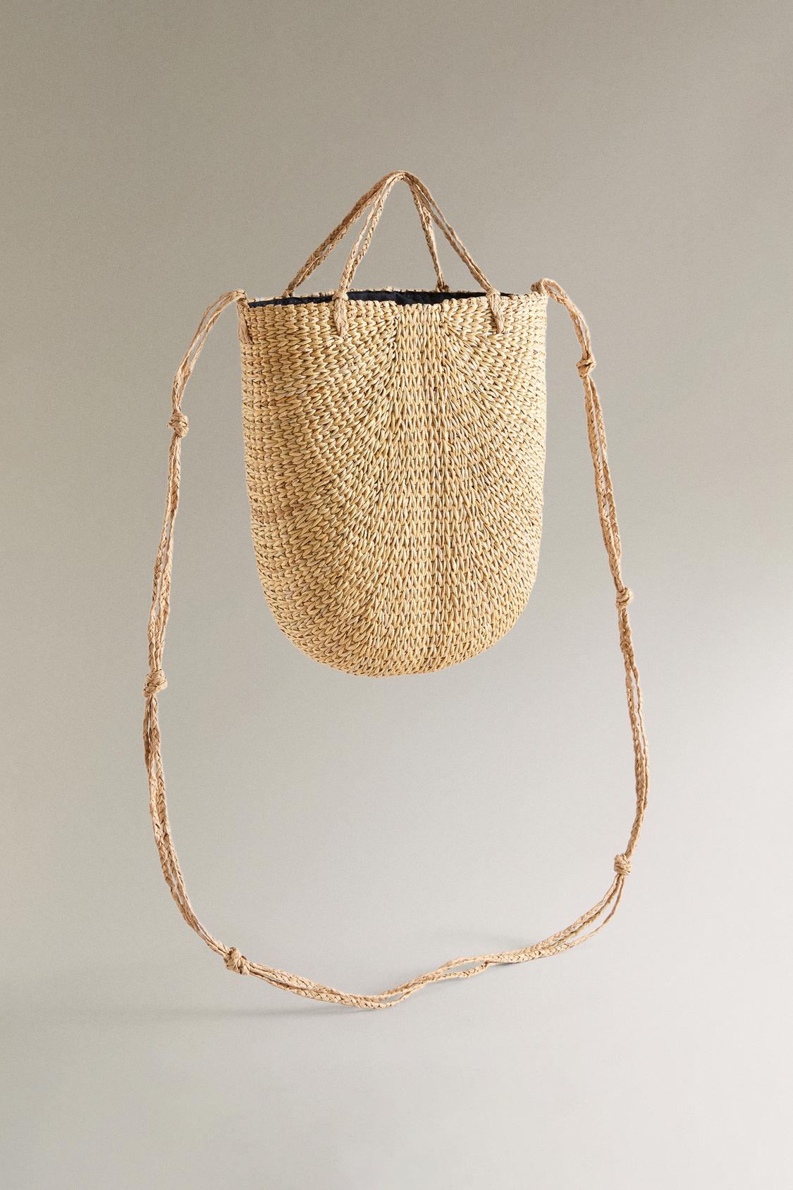 BRAIDED MINI STRAW BAG KNOTS WITH KNOTS