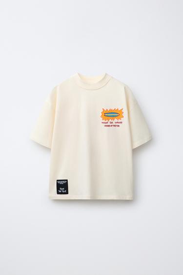 SURF PRINT T-SHIRT - Ecru by Zara