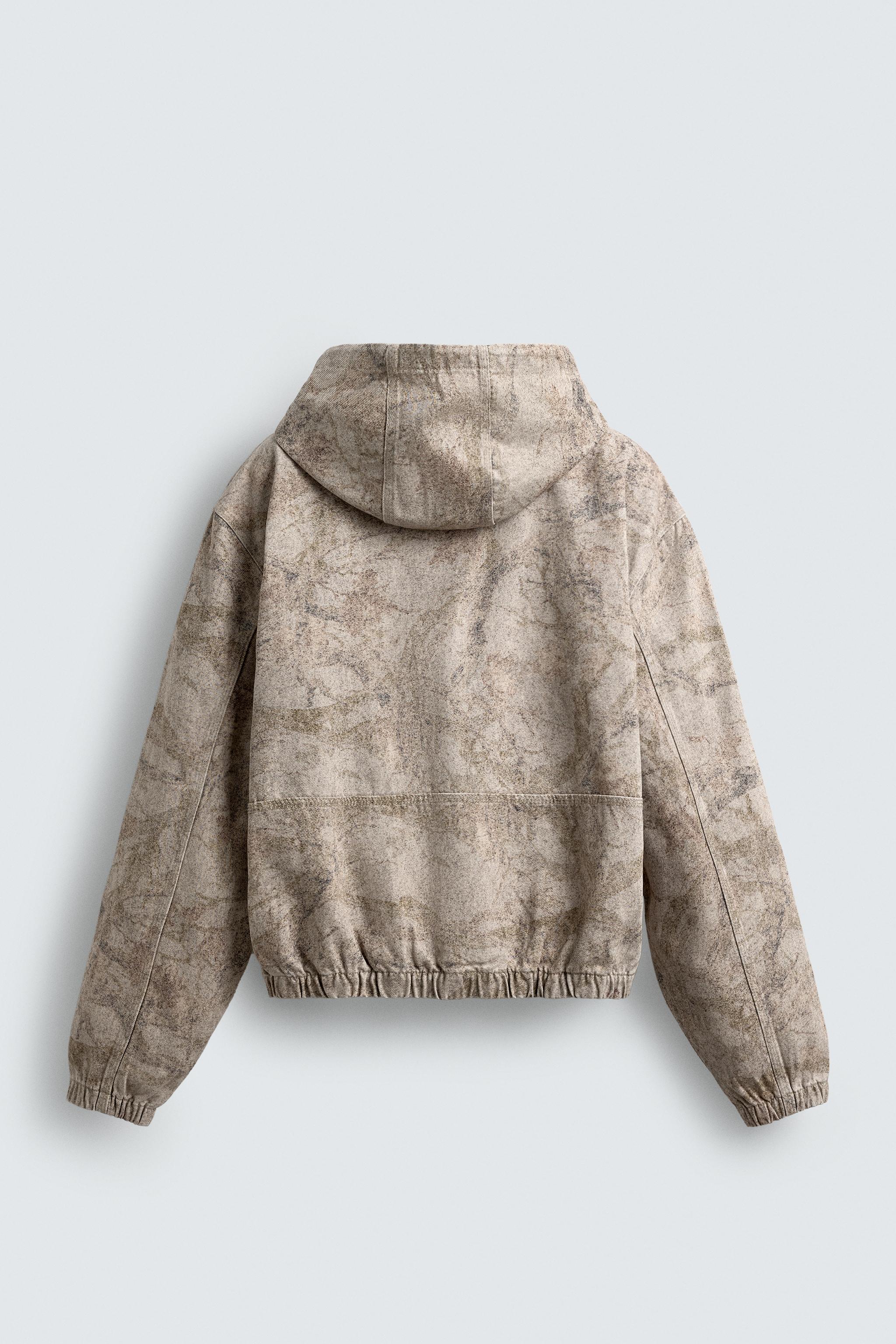 WASHED HOODED JACKET - Printed | ZARA United States