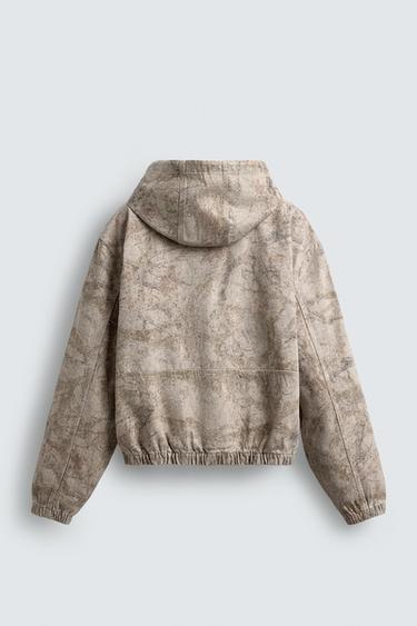 VESTE DÉLAVÉE À CAPUCHE - Imprimée de Zara - Image 8