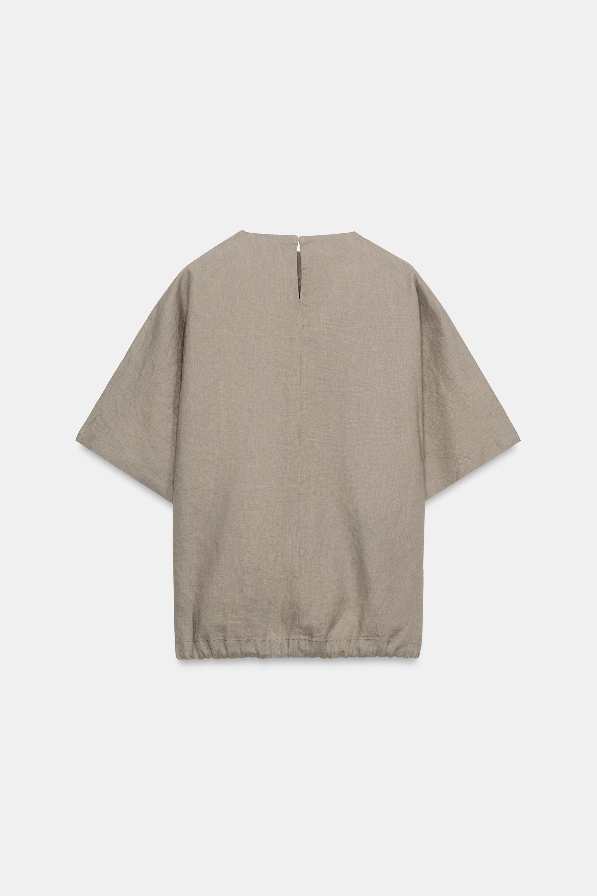 100% LINEN LACED TOP ZW COLLECTION