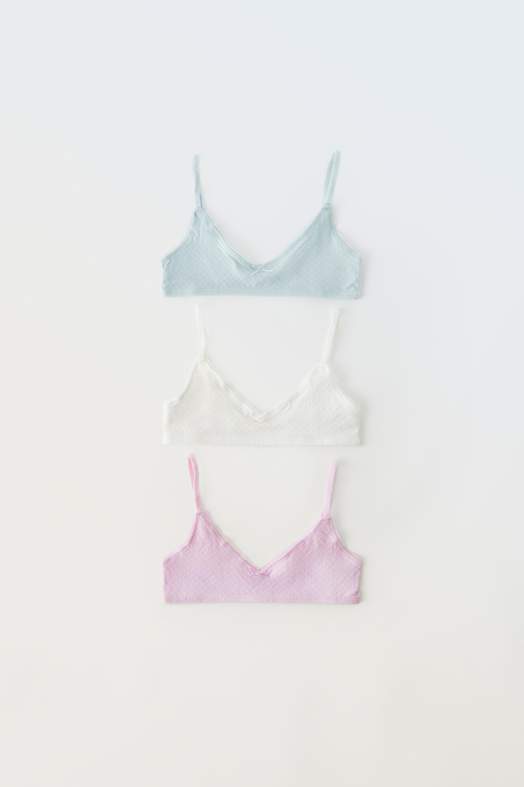 9-14 YEARS/ THREE-PACK OF TEXTURED BRALETTES - Multicolored