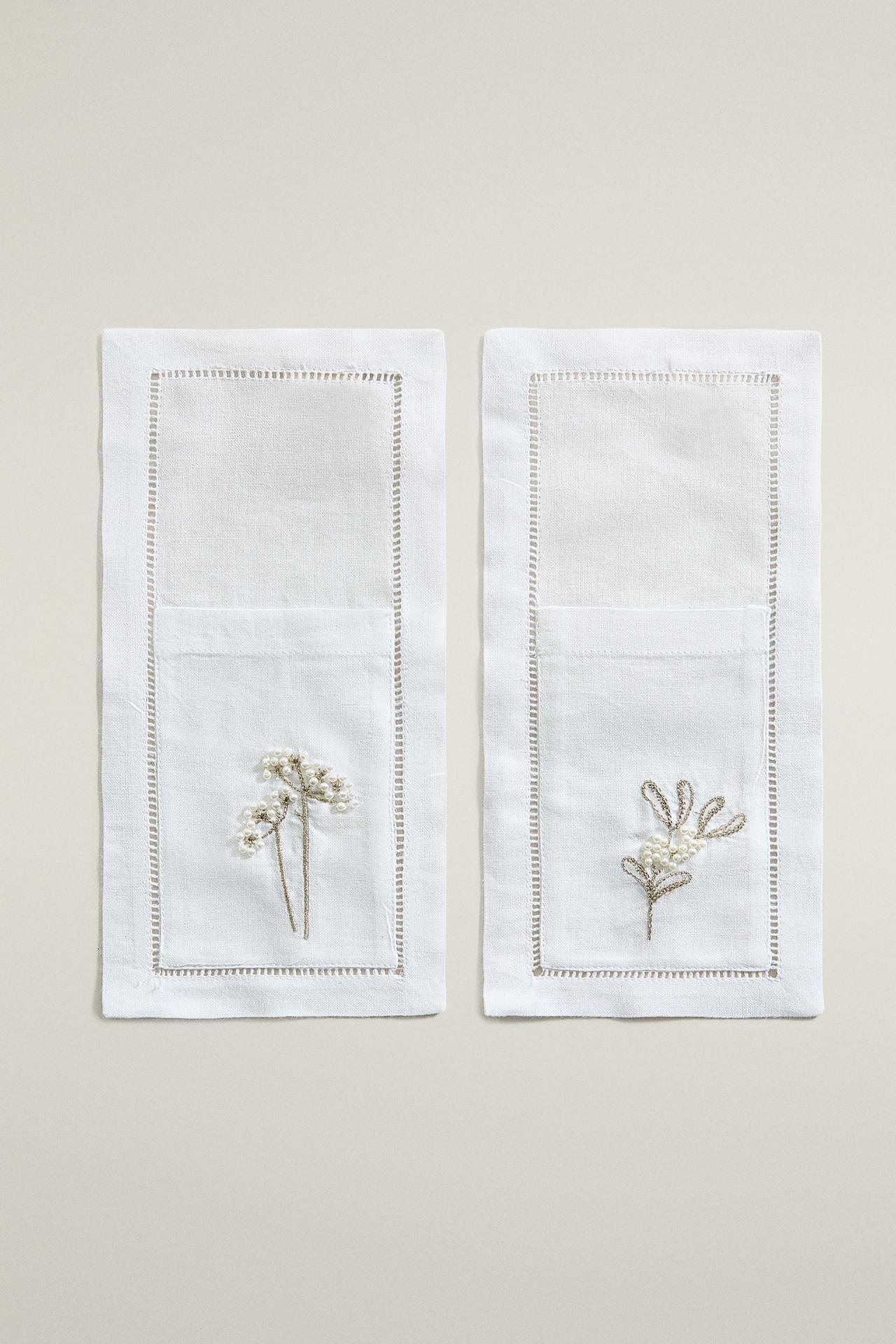CHRISTMAS EMBROIDERED CUTLERY TRAY (PACK OF 2)